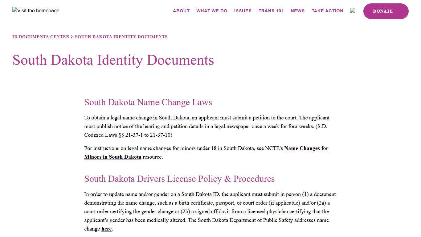 South Dakota Identity Documents | A4TE